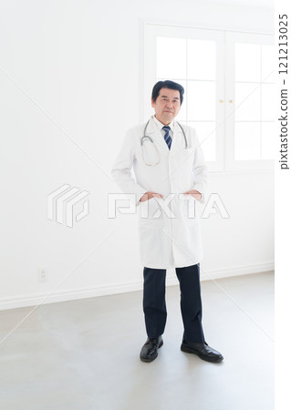 Male doctor in white coat Male doctor in white coat 121213025