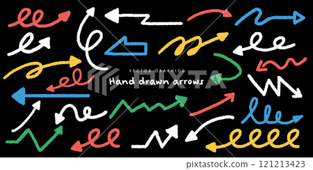 手繪箭頭向量集合，擴展了設計範圍 121213423