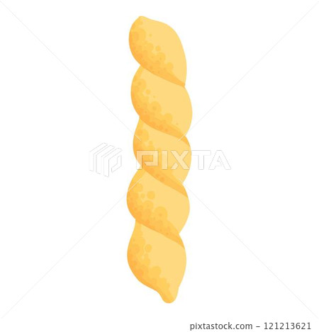 Cartoon pasta type. Hand drawn doodle macaroni and spaghetti ingredients for cooking, Italian cuisine gourmet food elements. Classic Italian pasta for restaurant menu vector isolated icon on white 121213621
