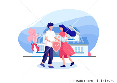 Insurance Services Illustration concept on white background 121213970