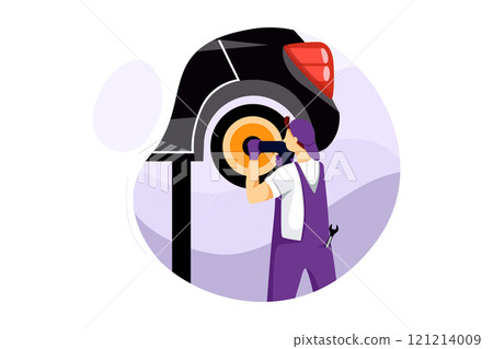 Car Wash Service Illustration concept on white background 121214009