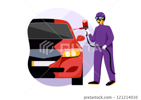 Car Wash Service Illustration concept on white background 121214010