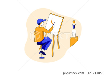 Online Education Illustration concept. Flat illustration isolated on white background Online Education Illustration concept. Flat illustration isolated on white background 121214053
