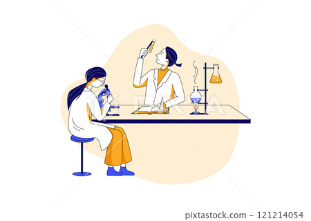 Online Education Illustration concept. Flat illustration isolated on white background 121214054