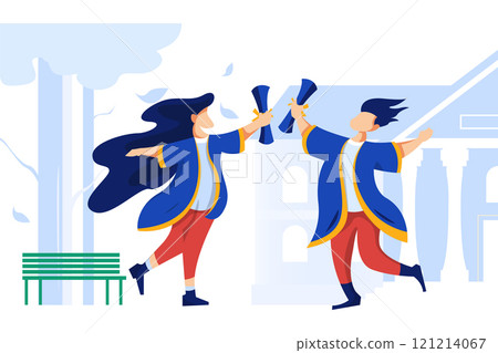 School And Education Illustration concept on white background School And Education Illustration concept on white background 121214067