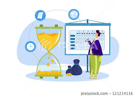 Finance Accounting Illustration concept. A flat illustration isolated on white background Finance Accounting Illustration concept. A flat illustration isolated on white background 121214116