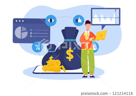 Finance Accounting Illustration concept. A flat illustration isolated on white background 121214118