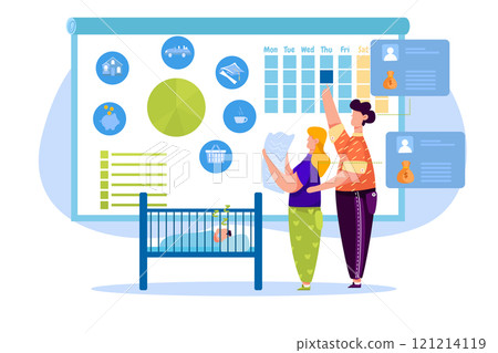 Finance Accounting Illustration concept. A flat illustration isolated on white background 121214119
