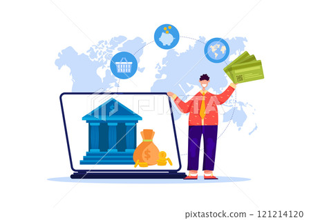 Finance Accounting Illustration concept. A flat illustration isolated on white background 121214120