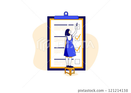 Online Education Illustration concept. Flat illustration isolated on white background 121214138