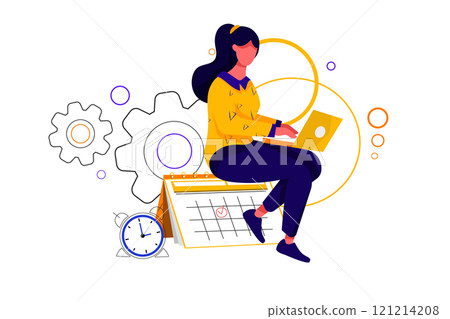 Business Activities Illustration concept. Flat illustration isolated on white background 121214208
