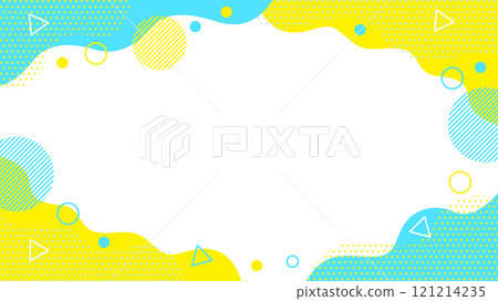 幾何圖案02傳單/網頁/影片背景資料16:9尺寸淺藍色藍色青色黃色 121214235