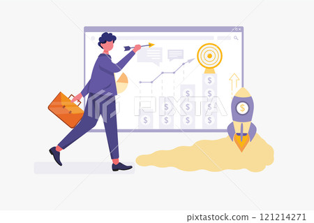 Business Activities Illustration concept. Flat illustration isolated on white background 121214271