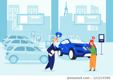 Car Dealership Illustration concept. Flat illustration isolated on white background 121214300