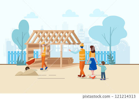 Real Estate and Construction Illustration concept on white background 121214313
