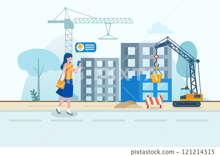 Real Estate and Construction Illustration concept on white background 121214315