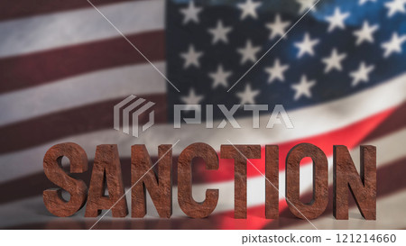 The sanction on America flag background for Business concept 3d rendering. 121214660