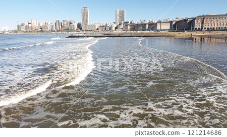 Mar del Plata cityscape Beach and skyline Mar del Plata cityscape Beach and skyline 121214686