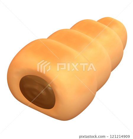 3D illustration of a chocolate cornet seen from above 121214909