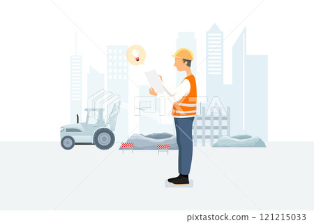 Construction service Illustration concept. Flat illustration isolated on white background 121215033