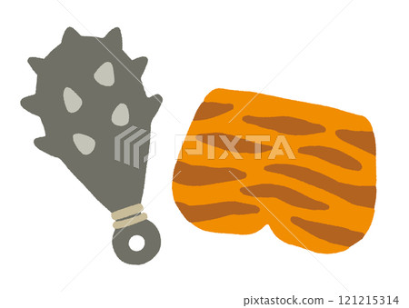 Illustration of demon pants and club 121215314