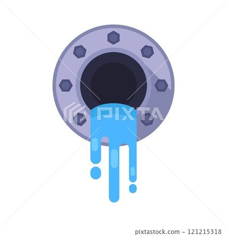 draining water from a pipe. waste water. 121215318