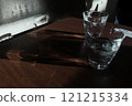 Glass of water in cafe 121215334