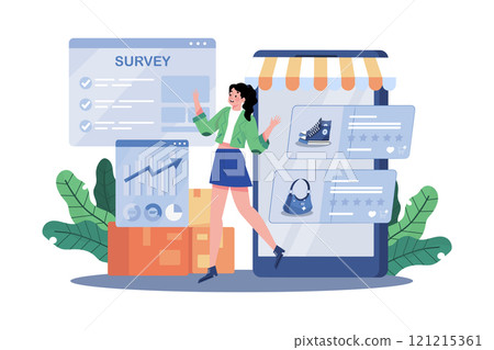 Online surveys aid in market research. 121215361