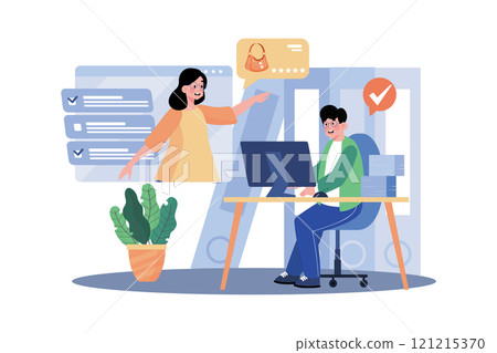 Feedback is gathered from customers. 121215370