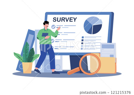 Researchers collect data via online surveys. 121215376