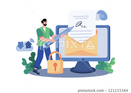 Users personalize messages with email signatures. Users personalize messages with email signatures. 121215384