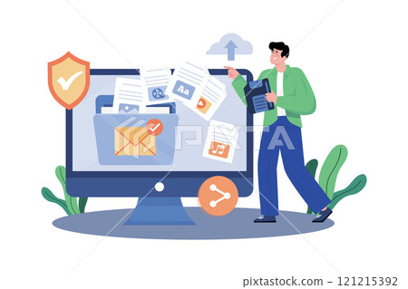 Email attachments facilitate file sharing and collaboration. 121215392