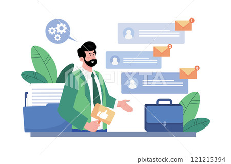 Email service allows organization and management of messages. 121215394