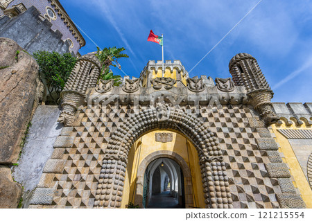 Entrance Arch of Pena Palace in Sintra, Portugal. Entrance Arch of Pena Palace in Sintra, Portugal. 121215554