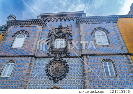 Ornate Facade of Pena Palace in Portugal. Ornate Facade of Pena Palace in Portugal. 121215566