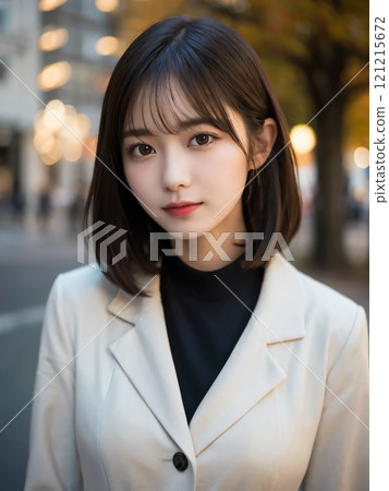 中發女子在城市裡顯得棱角分明 121215672