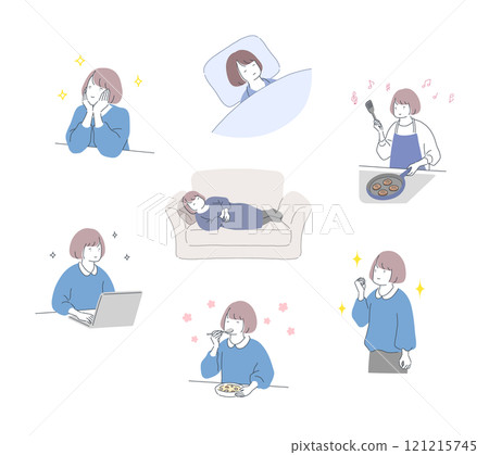 積極女性的日常生活插畫集 121215745