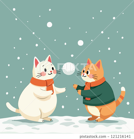 Cats Playing in the Snow Cats Playing in the Snow 121216141
