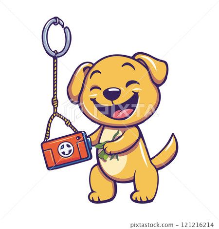 Happy Dog with Camera 121216214