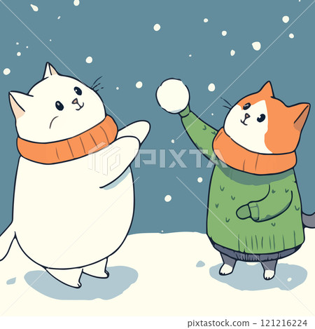 Cats Playing in the Snow Cats Playing in the Snow 121216224