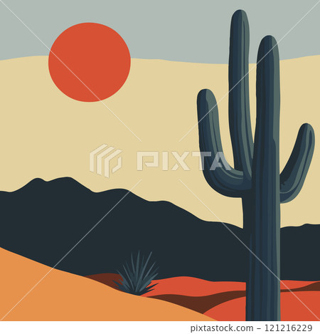 Minimalist Desert Sunset 121216229