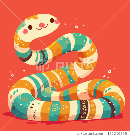 Colorful Striped Snake Illustration Colorful Striped Snake Illustration 121216239