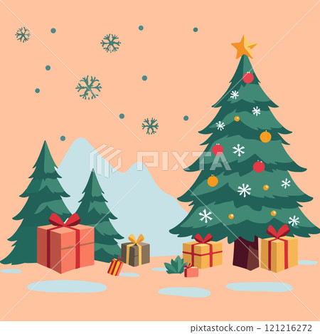 Christmas Tree and Gifts Scene Christmas Tree and Gifts Scene 121216272