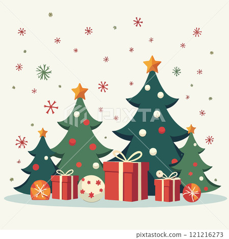 Christmas Tree and Gifts Scene Christmas Tree and Gifts Scene 121216273