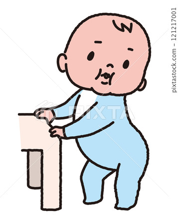 寶寶一臉得意地堅持著 121217001