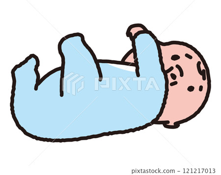 Baby lying on back and turning around 121217013