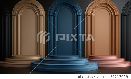 Classic arch and stage calm color background material 121217059