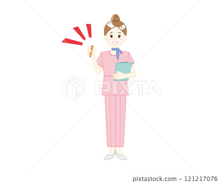 Illustration of a woman serving customers in pants style - Beauty advice staff Illustration of a woman serving customers in pants style - Beauty advice staff 121217076