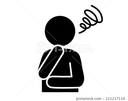 擔心的人圖示（思考的人剪影） 121217118