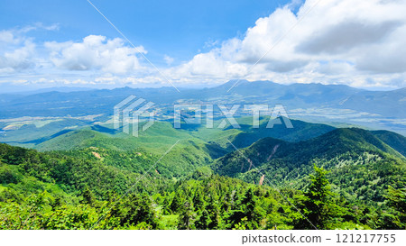 Climbing Mt. Azuma and Mt. Nekodake in summer (view of Mt. Asama from the summit of Mt. Azuma) Climbing Mt. Azuma and Mt. Nekodake in summer (view of Mt. Asama from the summit of Mt. Azuma) 121217755
